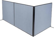 Global Industrial 60-1/4"W x 60" H Freestanding 3-Panel Corner Room Divider, Blue