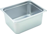 Winco 13.6 qt Half Size Silver Stainless Steel Steam Pan (Set of 12)