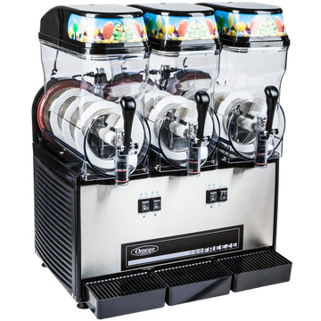 Commercial 1/2-Horsepower 980-Watt Granita Machine with 3 3-Gallon Bowls by Omega – 1, 3.0 gallons, Stainless Steel, Black, Model OFS30