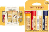 Burt's Bees Christmas Gifts & Beeswax, Strawberry, Coconut and Pear, and Vanilla Bean Lip Balm Pack, With Responsibly Sourced Beeswax, Tint-Free, Natural Lip Treatment, 4 Tubes, 0.15 oz.