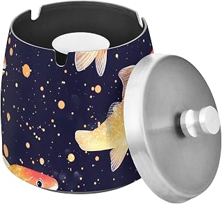 Goldfish Bubble Splash Ashtray with Lid, Outdoor Ashtrays for Patio