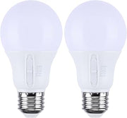 Satco S12143 9.5 Watt A19 LED Lamp E26 Medium Base 5CCT Selectable 2700K-5000K 800 Lumens 120 Volt Dimmable Enclosed Rated 90 CRI Frost Finish Bulb Indoor General Purpose Lamp Replacement (2 Pack)