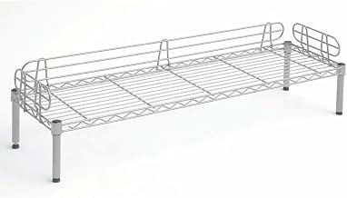 HUBERT Deli Bunk Display Fixture 1-Tier Soft Silver Wire - 48" L x 14" D x 7" H
