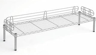 HUBERT Deli Bunk Display Fixture 1-Tier Soft Silver Wire - 48" L x 14" D x 7" H