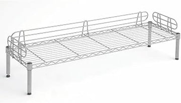 HUBERT Deli Bunk Display Fixture 1-Tier Soft Silver Wire - 48" L x 14" D x 7" H