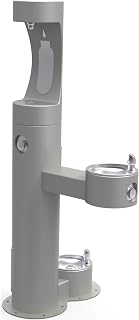 Elkay Bi-Level Pedestal Ftn W/Upper Bf & Dog Bowl, Ada, Fr, Gry