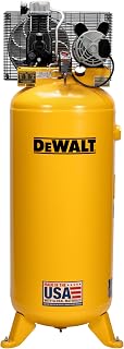 DEWALT 60 Gallon Vertical Air Compressor, 3.7 HP, 155 Max PSI, Heavy Duty Stationary Air Compressor – Ideal for various uses, Reliable Air Compressors for Workshop and Garage Applications.