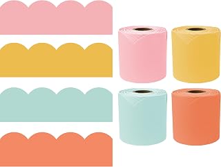 Carson Dellosa Retro Bulletin Board Borders - 260ft Groovy Pink, Yellow, Green, Orange Boho Classroom Décor, Teacher Supply, School, Office Cork or Whiteboard, Wall, Locker, Party Decoration 4 Pack
