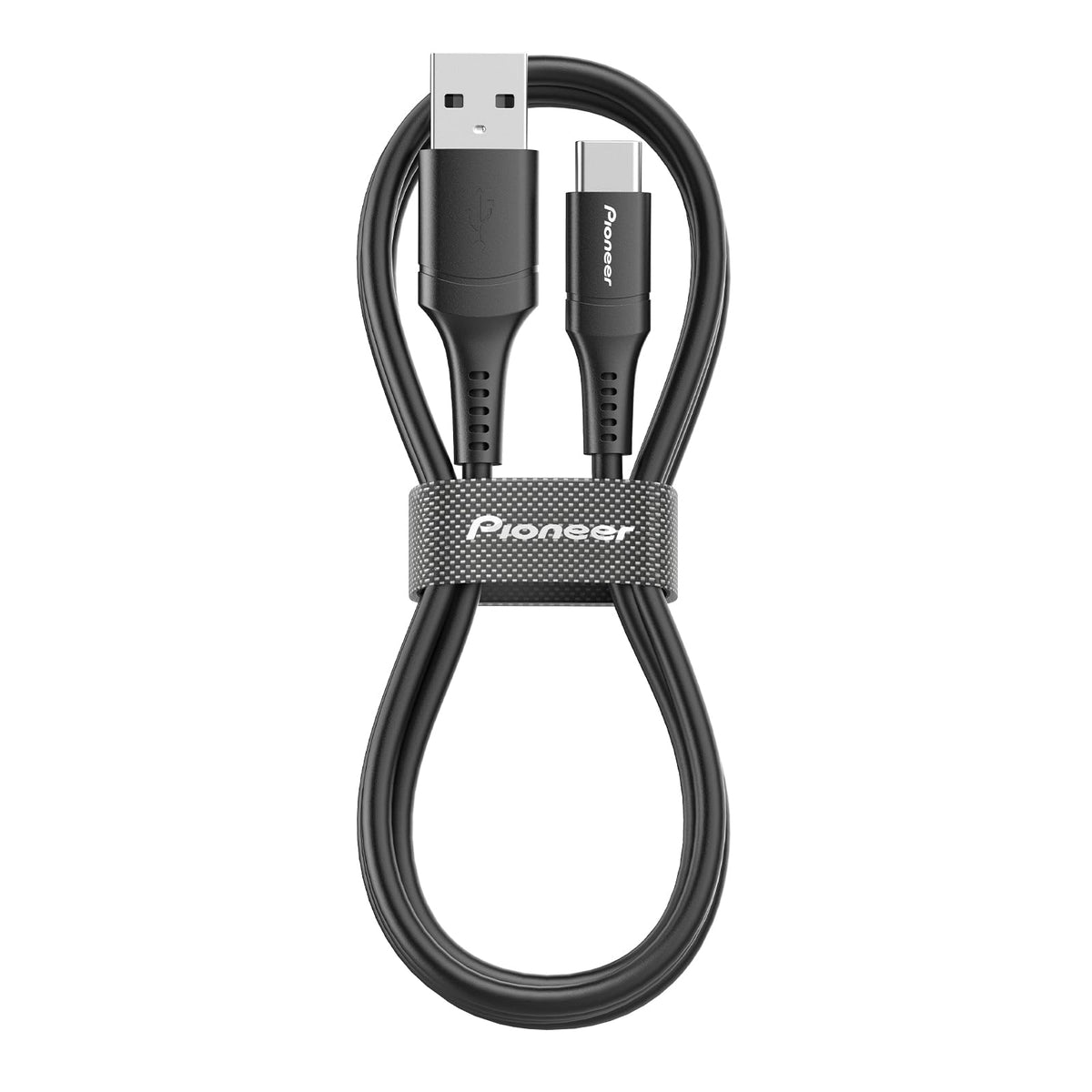 USB-A to USB-C Cable 1 m for Apple CarPlay & Android Car by PIONEER – 1 m, black, Model CD-U5110AC