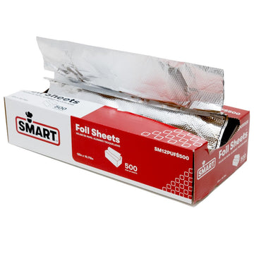 Pop Up Aluminum Foil Sheets by SMART – 12" x 10.75, Aluminum, Silver, Pack of 6, Model SM12PUFS500