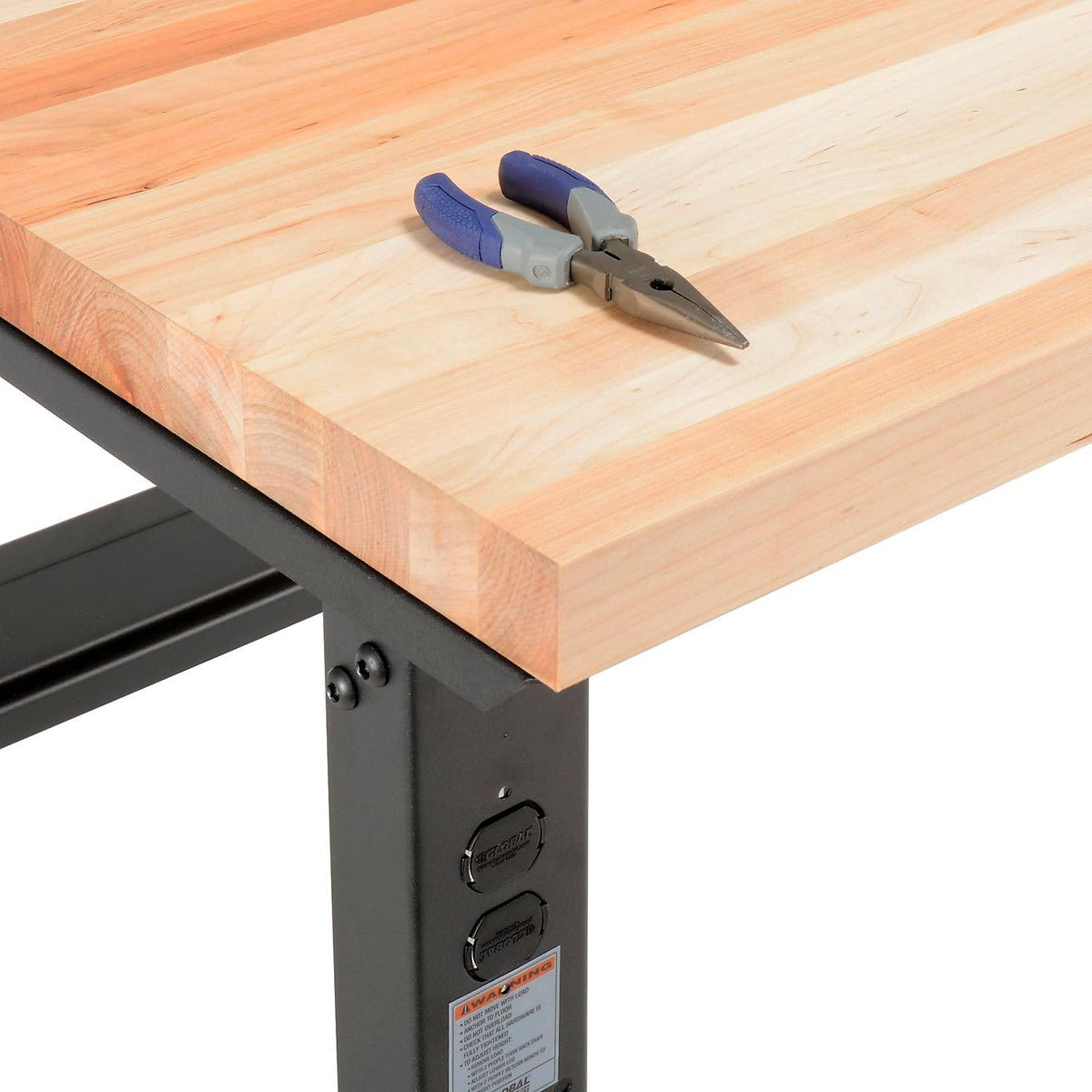 Adjustable Height Workbench C-Channel Leg by Global Industrial – 36"L x 60"W x 3"H, Steel, Black, Model 183167BK
