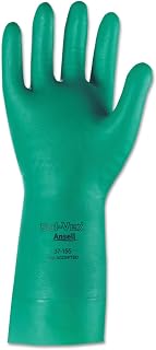 Ansell Size 11 Green Sol-Vex 13" 15 mil Nitrile Chemical Resistant Gloves with Sandpatch Grip Finish and Straight Cuff