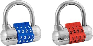 Master Lock Combination Padlock, Resettable, Indoor Lock, 2-Pack 1523EC2 | Strong, Durable Locker Lock; Aluminum and Steel Lock, Gym Lock, Security Lock Security Combination Lock, Resettable Padlock
