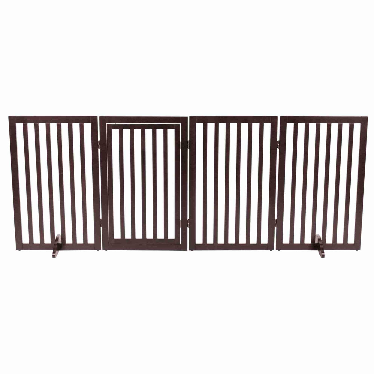 4-Panel Pet Gate by TRIXIE – Max Width 81", MDF, Brown, Model 39365