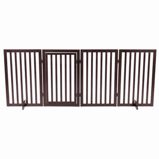 4-Panel Pet Gate by TRIXIE – Max Width 81", MDF, Brown, Model 39365