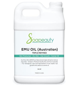 Australian Emu Oil | Triple Refined | 100% Pure & Natural Moisturizer for Skin & Hair Growth by Soapeauty – 64 Fl Oz (Pack of 1), Model ZX-U5SI-73H6