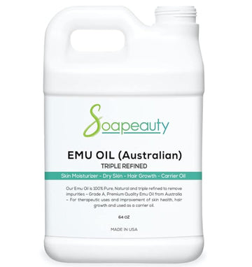 Australian Emu Oil | Triple Refined | 100% Pure & Natural Moisturizer for Skin & Hair Growth by Soapeauty – 64 Fl Oz (Pack of 1), Model ZX-U5SI-73H6