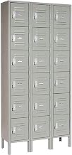 GLOBAL INDUSTRIAL Six Tier Locker, 12x15x12, 18 Door, Ready To Assemble, Gray