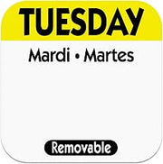 Tuesday Day Dot Removable Label 1" 1000 / Roll