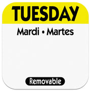 Tuesday Day Dot Removable Label 1" 1000 / Roll by NCCO – 1 inch, Yellow, Model R102R