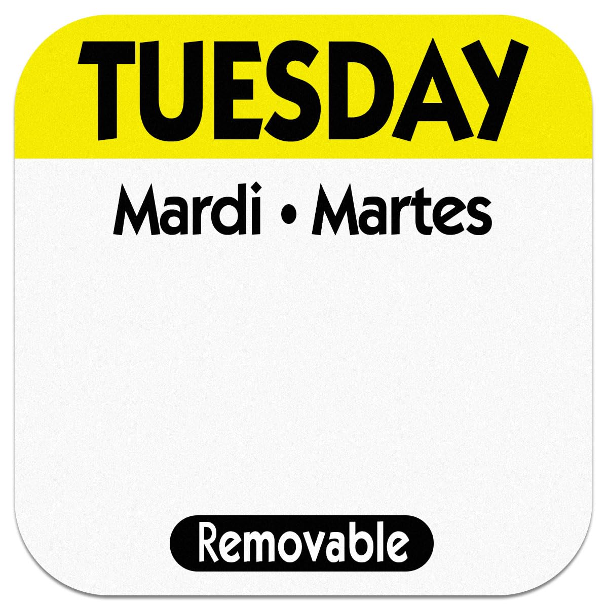 Tuesday Day Dot Removable Label 1" 1000 / Roll by NCCO – 1 inch, Yellow, Model R102R
