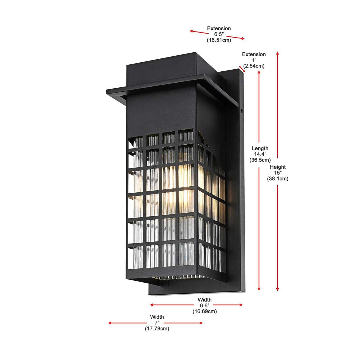 Palmer One Light Outdoor Wall Sconce Black by Lighting Design – Iron, Black