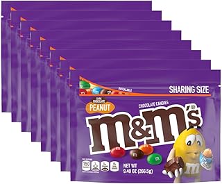 Peanut M&M'S Dark Chocolate Candy Bulk, Bulk Candy Snacks, 9.4 oz Bag | 9.4 oz resealable bag for sharing: bulk candy, dark chocolate, chocolate covered peanuts, movie snacks, office treats