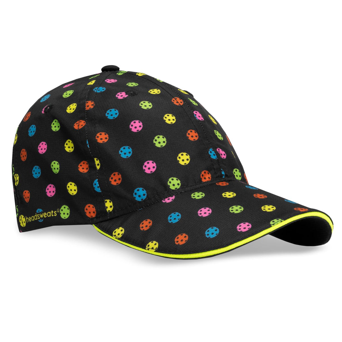 Perfomance Pickleball Cap Hat by Headsweats – One Size, Polyester, Black/Neon Pickleball