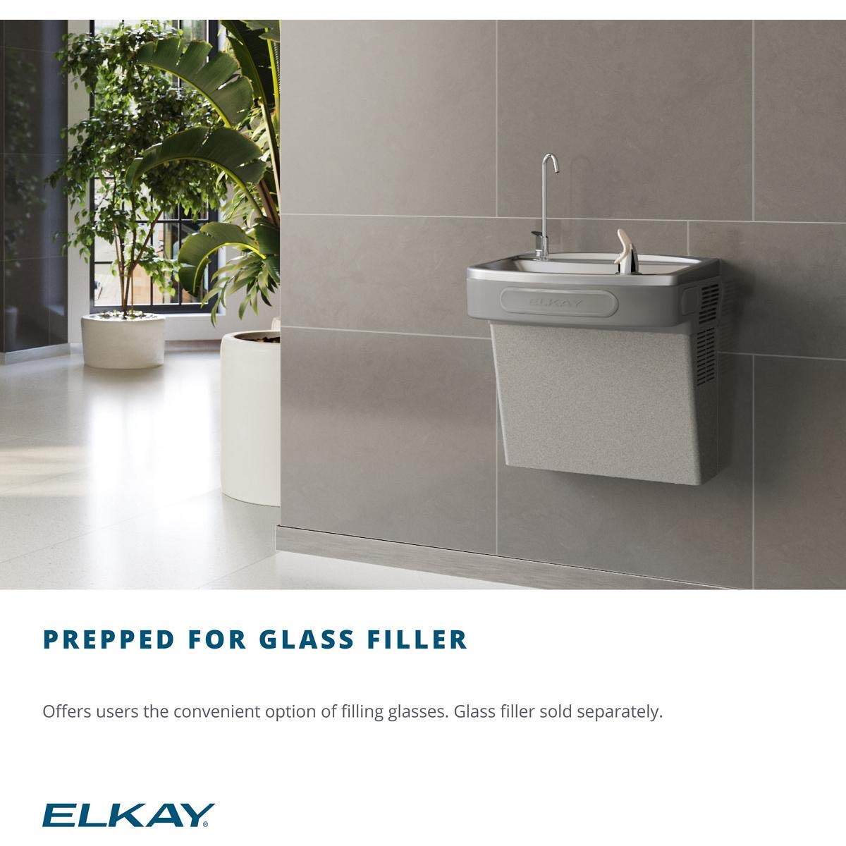 Cooler Wall Mount ADA Non-Filtered by Elkay – 8 gallons, Vinyl, Light Gray Granite, Model EZS8LF