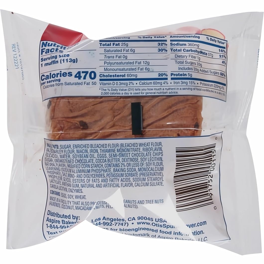 Chocolate Chip Muffins Individually Wrapped by Otis Spunkmeyer – 24 muffins