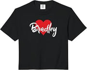 I Love Bradley First Name Tshirt I Heart Named Comfort Colors Crop Top
