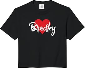 I Love Bradley First Name Tshirt I Heart Named Comfort Colors Crop Top