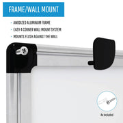 Maya Series Magnetic Dry Erase Board by MasterVision – 24"W x 18"H, Lacquered Steel, Silver, Model MA0207170