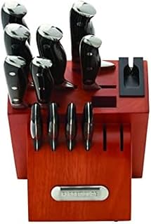 Farberware Edgekeeper Professional 15-piece Forged Triple Riveted Knife Block Set with Built-in Edgekeeper, Black