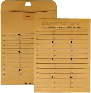 Quality Park 2-Side Interoffice Envelopes, Redi-Tac Box-Style, Brown Kraft, 10 x 13, 100 per Box, (63666) (Pack of 5)