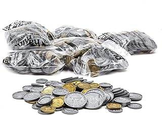 hand2mind Fake Money Coin Kit, Detailed Fake Coins, Prop Money, Toy Money, Play Money for Kids, Realistic Money, Pretend Money for Kids Learning, Play Money Set, Plastic Coins (Set of 500 Coins)