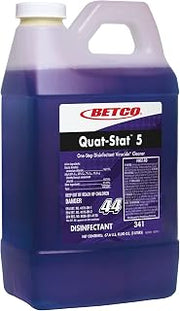 Betco Quat-Stat 5 Disinfectant, Lavender, 67.6 Oz Bottle, Case of 4