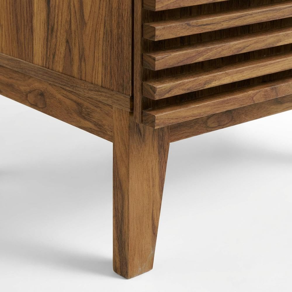 Walnut White Bathroom Vanity by Furnifact – Bicast Leather, Walnut White