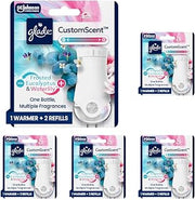 Glade PlugIns Refills with CustomScent Technology, Eucalyptus & Waterlily, 1 Warmer + 2 Refills, 1.34 Fl Oz (Pack of 5)