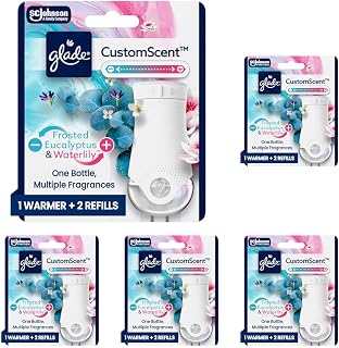 Glade PlugIns Refills with CustomScent Technology, Eucalyptus & Waterlily, 1 Warmer + 2 Refills, 1.34 Fl Oz (Pack of 5)