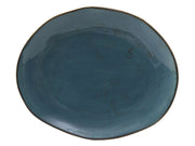 Artisan Geode Azure Platter 13-1/4" by Tuxton – 13-1/4-Inch x 11-Inch, Ceramic, Geode Azure, Pack of 12, Model GGE-023