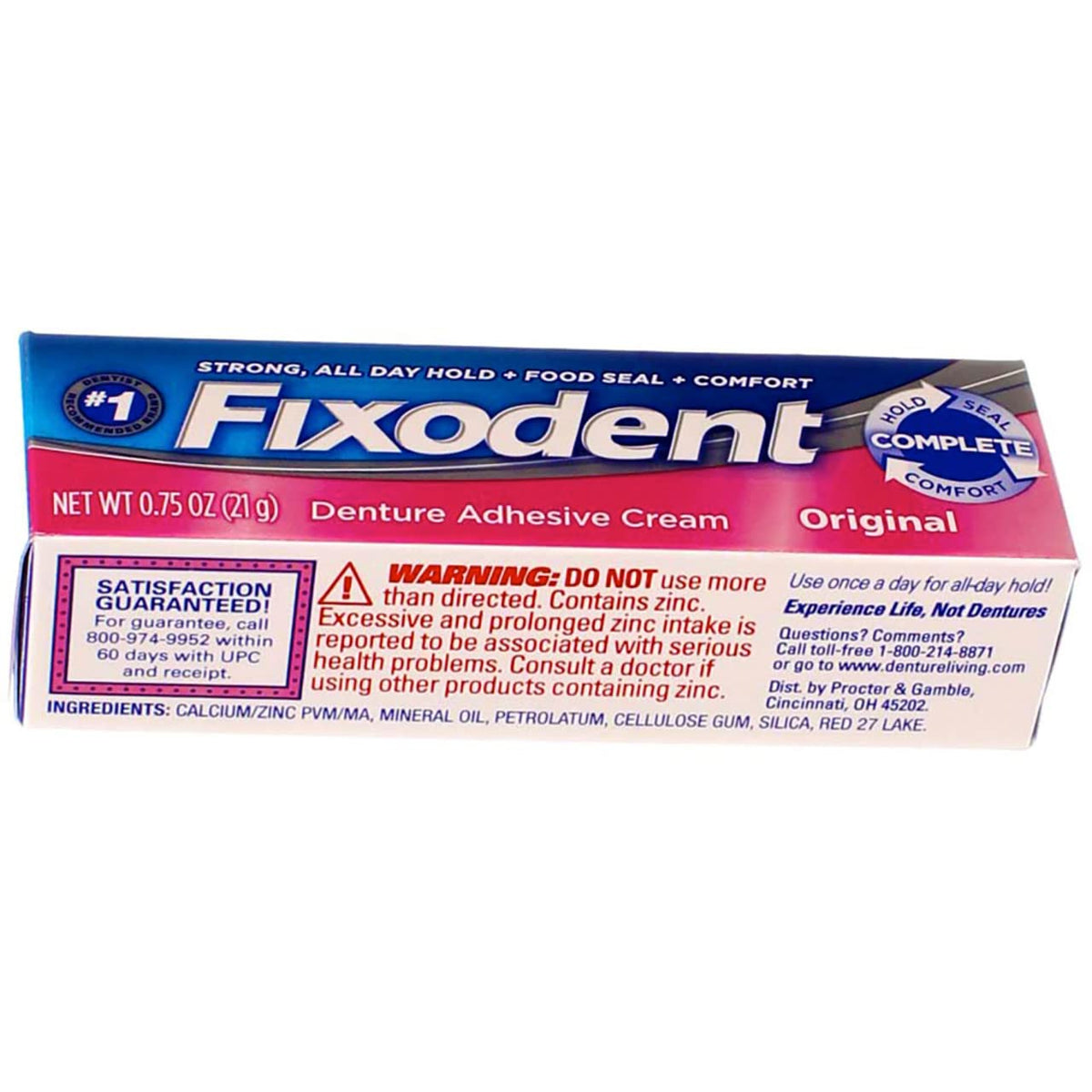 Denture Adhesive Cream Original 0.75 oz (Pack of 3) by Fixodent – 0.75 Ounce (Pack of 3), Blue, Pack of 3, Model PPAX1164640