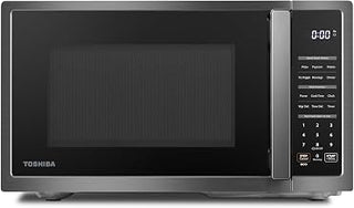 TOSHIBA Countertop Microwave Oven, 0.9 Cu.Ft, 900W, Black Stainless Steel | 6 Auto Menus, Mute Function, Child Lock, 10.6 Inch Removable Turntable, for Dorm