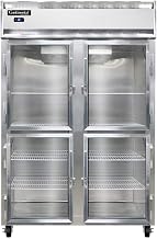 2R-SA-GD-HD Two Section Reach In Glass Door Refrigerator, Stainless Exterior & Half-Height Doors