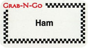 HUBERT "Ham" Grab-N-Go Food Information Labels Imprinted - 1 3/4"L x 7/8"H, 1000 Per Roll