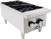 Atosa CookRite ACHP-2 12" Heavy Duty Vertical Countertop Gas Hot Plate Stock Pot Range for Hotel Food Truck Caterer | 12"W x 27 3/5"D x 13.5"H by Atosa USA – Model ACHP-2-NG