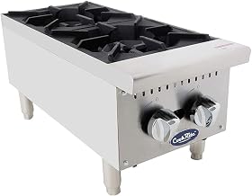 Atosa CookRite ACHP-2 12" Heavy Duty Vertical Countertop Gas Hot Plate Stock Pot Range for Hotel Food Truck Caterer | 12"W x 27 3/5"D x 13.5"H by Atosa USA – Model ACHP-2-NG