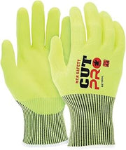 MCR Safety 9273HV CutPro A4 Hi-Visibility Lime, Nitrile Foam Coated Palm & Fingertips (12-Pairs)
