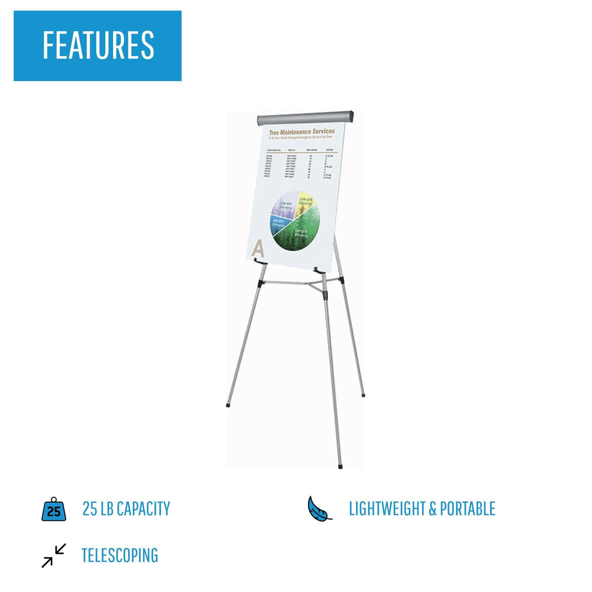 MasterVision Silver / Lightweight / 1 Easels