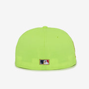 Hat Atlanta Braves 59FIFTY Fitted Hat Exclusive 40th Year Side Patch Men's Fitted Hat Rare Embroidered Graphics Neon Yellow by New Era – Polyester, Neon Yellow